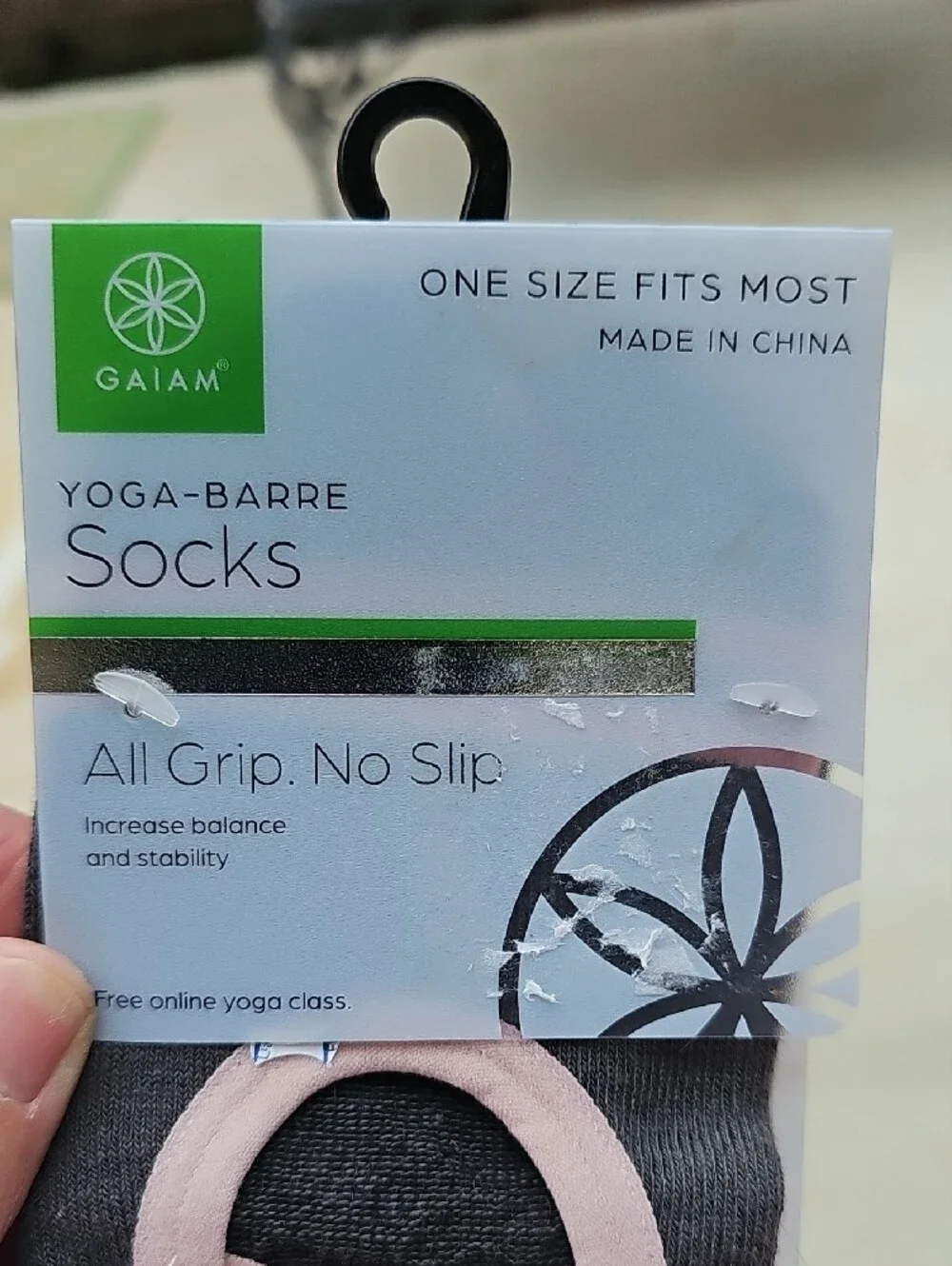 GAIAM Kids No-Slip Yoga-Barre Socks in Pink and Gray